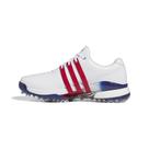Sapatos de golfe adidas Tour360 24 Calçado masculino branco/escarlate/azul