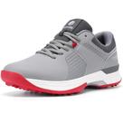 Sapatos de golfe FitVille Extra Wide Waterproof para homens cinza/vermelho