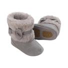 Sapatos De Pelúcia De Inverno Para Bebês De 0 a 18 Meses, Botas De Algodão Com Nó De Borboleta, Sola
