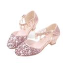 Sapatos De Performance Com Glitter E Lantejoulas Para Meninas, Sandálias De Princesa Com Salto Alto