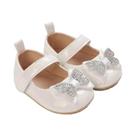 Sapatos De Princesa Com Laço Para Meninas De 0 a 1 Ano, Moda Primavera-Outono, Solado De Borracha
