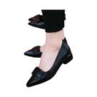 Sapatos De Salto Alto Em Couro PU Preto plus Size Para Mulheres, Moda Casual Para Escritório