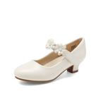 Sapatos de Vestir para Meninas DREAM PAIRS Tamanho 3 Marfim com Alça de Flor