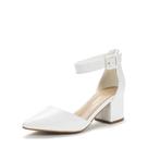 Sapatos DREAM PAIRS ANNEE Branco Bico Fino, Salto Bloco