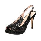 Sapatos DREAM PAIRS Peep Toe Plataforma Salto Alto Camurça Preto 38.5