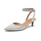 Sapatos DREAM PAIRS Scarpins Baixos com Salto Gatinho Prata 5 cm