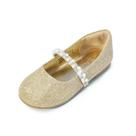 Sapatos DREAM PAIRS SERENA com Glitter Dourado e Tira com Pérolas Tamanho 4