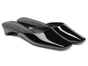 Sapatos femininos Coutgo Mules, salto baixo para gatinhos, preto, cetim