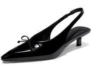 Sapatos femininos Coutgo Slingback Kitten de salto baixo, pretos, tamanho 9,5