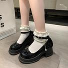 Sapatos Femininos De Salto Alto Com Bico Redondo E Salto Grosso, Moda Casual Para Primavera E Outono