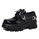 Sapatos femininos KOKOMOMO, plataforma, sapatos Oxford, pretos, patentes