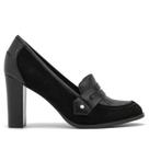Sapatos femininos MOOMMO de couro preto Chunky Block Heels Pumps Sapatos femininos MOOMMO de couro preto Chunky Block Heels Pumps