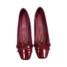Sapatos Femininos plus Size Com Bico Quadrado E Laço, Sola Macia, Confortáveis E Planos, Para O