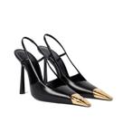 Sapatos femininos THESHY, estilingue, salto alto, couro, preto Sapatos femininos THESHY, estilingue, salto alto, couro, preto