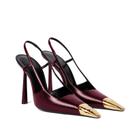 Sapatos femininos THESHY Slingback de salto alto Stiletto Burgundy
