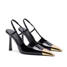 Sapatos femininos THESHY Slingback, salto alto, estilete de couro