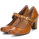 Sapatos femininos vintage SHODENSE de salto alto e robusto Mary Jane dourados