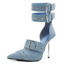 Sapatos GPXGPX femininos de bico fino, sapatos de salto jeans, tamanho 9,5 Sapatos GPXGPX femininos de bico fino, sapatos de salto jeans, tamanho 9,5
