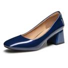 Sapatos Heel The World Azul Marinho Low Chunky Saltos Femininos Sapatos Heel The World Azul Marinho Low Chunky Saltos Femininos
