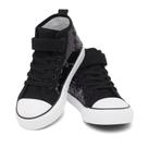 Sapatos infantis AOVOG High Top Canvas Sparkly Sequin Black 9