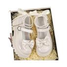 Sapatos Mary Jane Femininos Com Fivela Em Forma De Coração, Cadeia De Pérolas, Couro PU, Solado