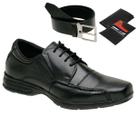 Sapatos Masculino Social Bico Quadrado de Amarrar com Cinto e Carteira