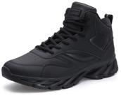 Sapatos Masculinos Joomra de Couro - Cano Alto, Pretos, Tamanho 10