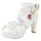Sapatos MEOTINA Lolita Mary Jane Platform White Heels Femininos