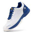 Sapatos Pickleball FitVille Extra Wide para homens brancos/azul royal