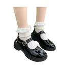 Sapatos Planos De Couro Preto Com Detalhes Em Pérolas Para Mulheres, Confortáveis Para Caminhadas Na Sapatos Planos De Couro Preto Com Detalhes Em Pérolas Para Mulheres, Confortáveis Para Caminhadas Na
