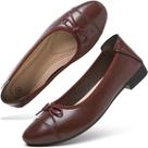 Sapatos rasos hash bubbie Ballet Flats femininos de couro preto