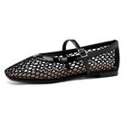 Sapatos rasos Rihero Black Mesh Ballet Flats para mulheres tamanho 9,5