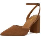 Sapatos RIBONGZ Block Heels para mulheres Suede Camel Size 6