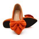 Sapatos sociais ODORHEISAYO Orange Suede Ballet Flats femininos 9