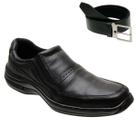 Sapatos Social Masculino Ortopédico Couro Legítimo Confort + Correia