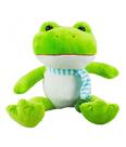 Sapo Pelúcia Verde Com Cachecol Listras Azul 24cm
