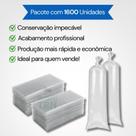 Saquinho Para Gelinho 5x30cm 1600 Unid Plástico Transparente PEBD Saco de Sacolé Gourmet