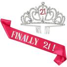 Sash and Crown Set Juvale 21º aniversário e finalmente 21 para ela