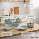 Satin Cook Conjunto de Panelas 5 Peças Aquamint Alumínio Antiaderente para Fogão de Indução e Gás Prático Elegante e Durável