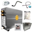 Sauna Impercap 6kw 220 Trif Tubo + Luminária + Cesto + Seixo Pedra - Até 7,5m³