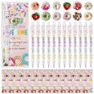 Sayglossy, 12 conjuntos de canetas esferográficas Donut, conjunto de presente com ornamentos