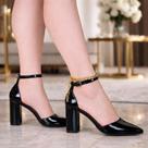 Scarpin 2022 Feminino Verniz Salto Médio 9cm Moderno Confortável + Tornozeleira Dourada Elegante Scarpin 2022 Feminino Verniz Salto Médio 9cm Moderno Confortável + Tornozeleira Dourada Elegante