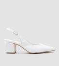Scarpin Aberto Slingback Noiva Couro Branco CBK