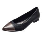 Scarpin Baixo Bicolor Couro Onix/Preto Scarpin Baixo Bicolor Couro Onix/Preto