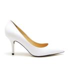 Scarpin Branco Couro Laís Werner