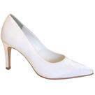 Scarpin cetim branco salto médio divalesi 65050