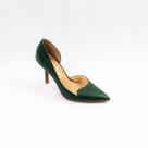 Scarpin Chic Line Luxo Verde Folha Salto 10cm Fino