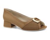 Scarpin Comfortflex Peep Toe Salto Bloco Joanetes 2564301