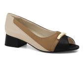 Scarpin Comfortflex Peep Toe Salto Bloco Joanetes 2564302