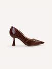 Scarpin Croco Verniz Marrom